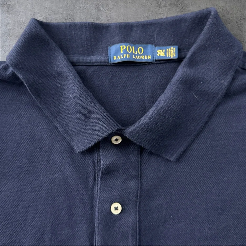 Polo Ralph Lauren Polo Bear Polo Shirt 4XLT Navy Big Tall Embroidered Bear
